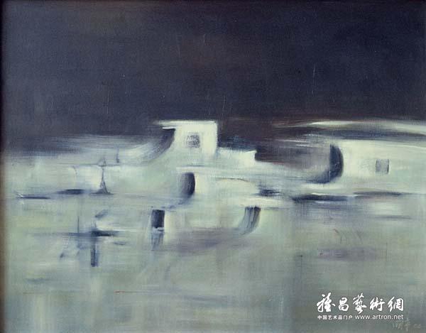 杨国辛《绿光》 布面油画 81×100cm 1986年