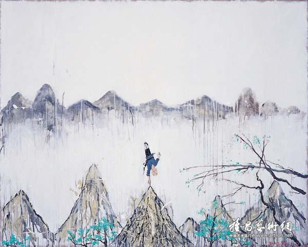 龚剑《海灯法师》 布面丙烯 120×150cm 2007年