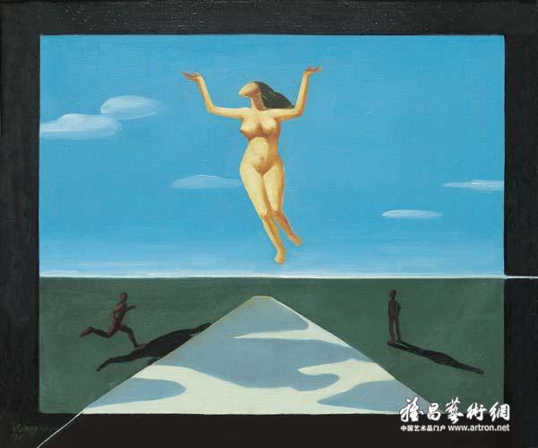 王心耀《断裂的框架》 布面油画 40×50cm 1986年