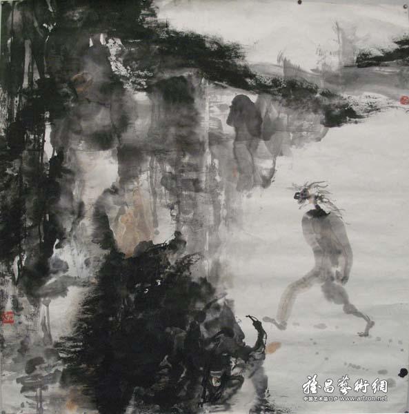 刘子建《楚魂之一》 宣纸水墨 138×138cm 1986年