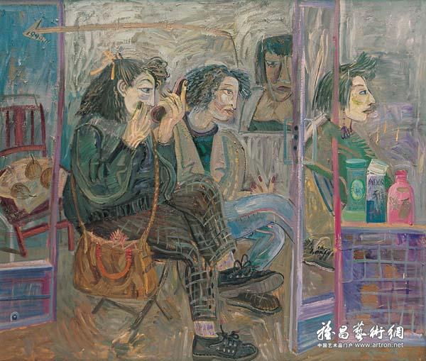 申玲《发廊系列》 油画 150×190cm 1990年