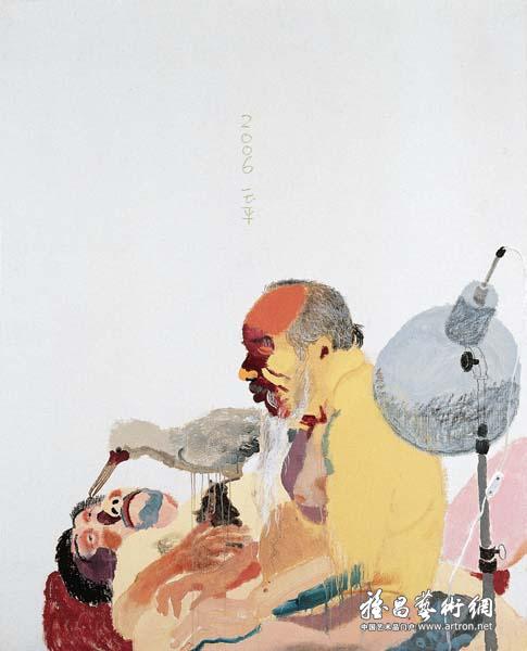 王玉平《落地灯》 油画棒丙烯 150×120cm 2006年