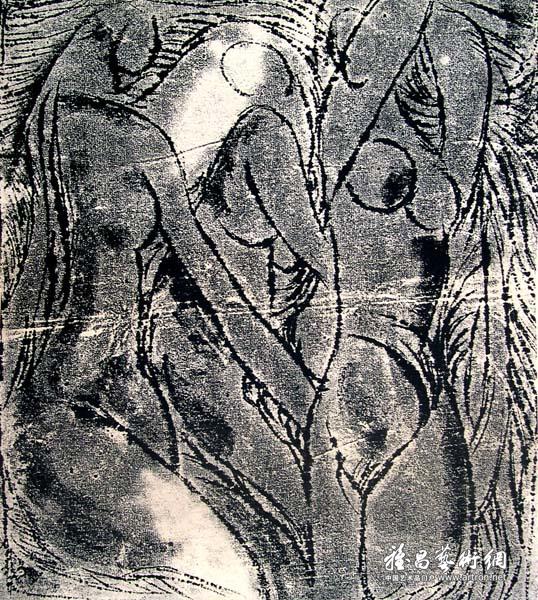 黄锐《人体》 版画 42x36cm 1982