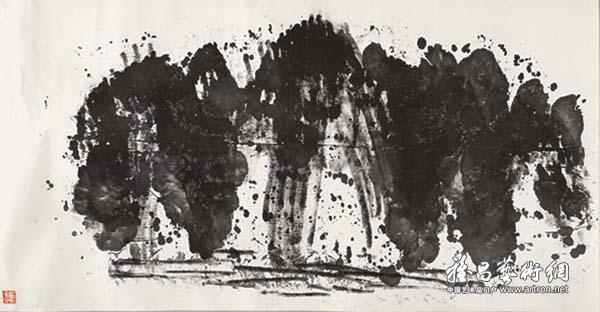 马德升《水墨》 67.5x130cm 1980