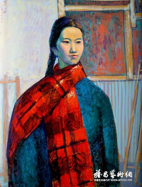 何宝森《女工肖像》 水粉 58x44cm 1979