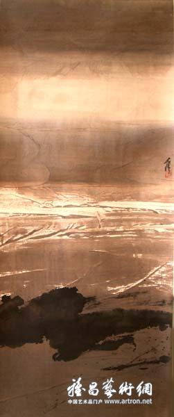 薄云《世纪之初》 纸本设色 131.5x54cm 1980