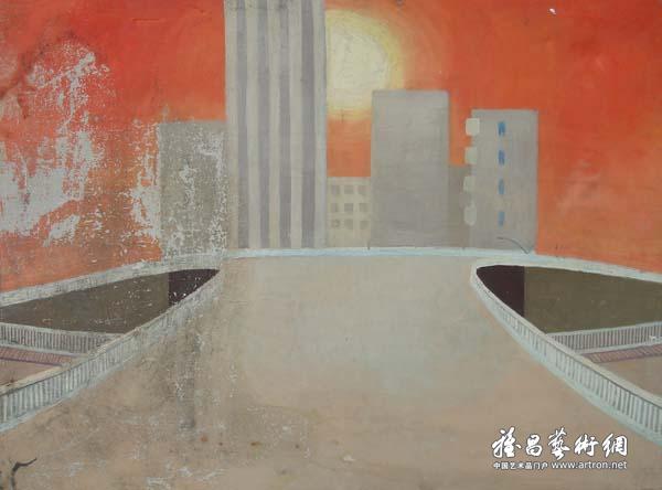 赵刚《高架桥》 布面油画 76.5x101.5cm 1982